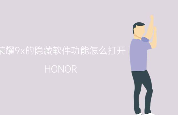 荣耀9x的隐藏软件功能怎么打开 HONOR 9X怎么隐藏应用？